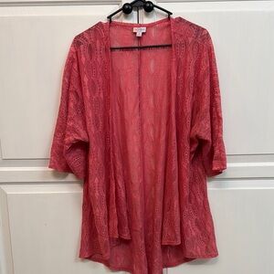 LuLaRoe Coral Lace Open Cardigan. Size M. Bohemian festival romantic